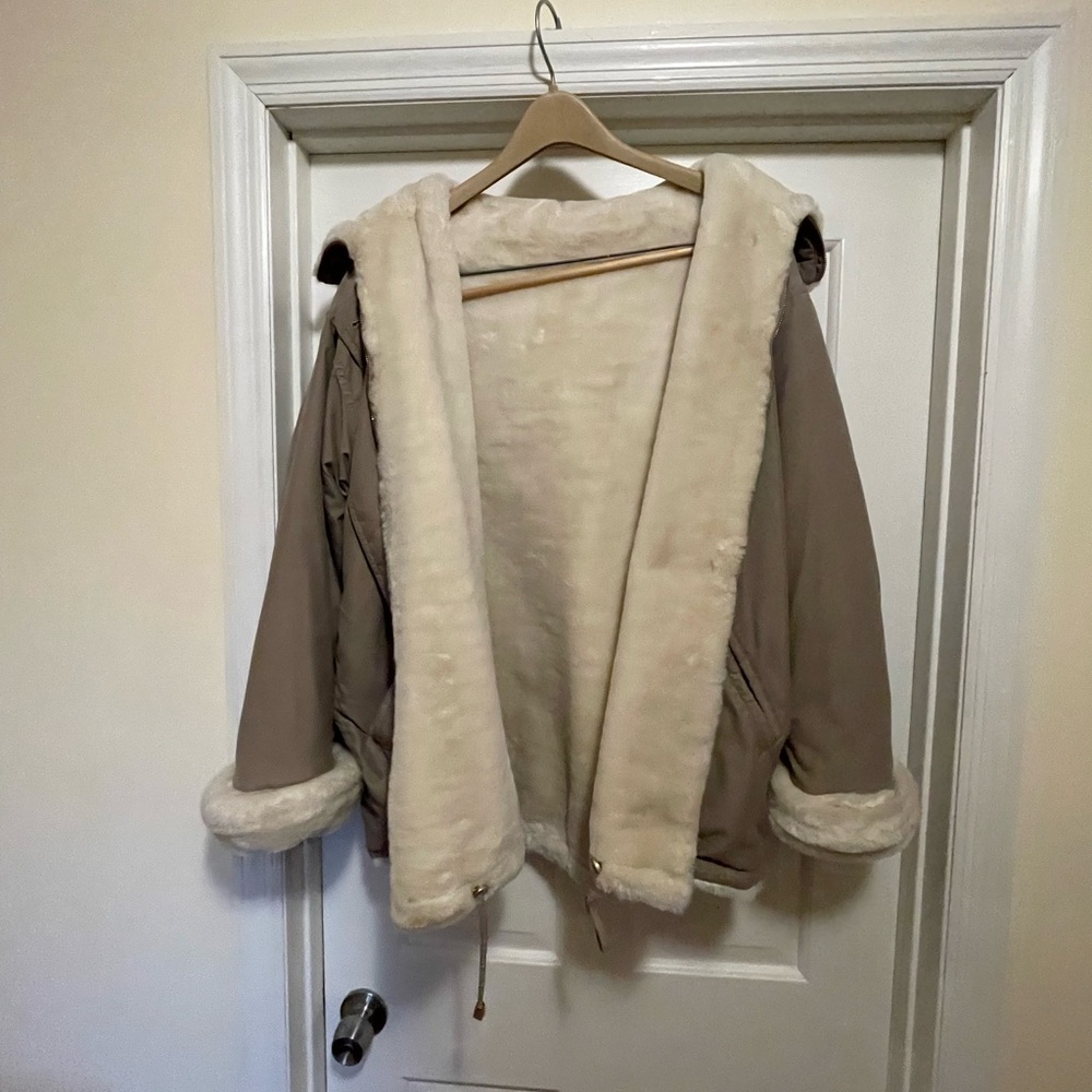 Cozy Cream and Tan Teddy Jacket
